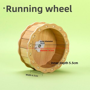 Rueda de Ejercicio de Madera para Hámster, Silenciosa, de Madera Natural, <span class=keywords><strong>Juguete</strong></span> para Mascotas Pequeñas, Chinchilla, Conejillo de Indias, Gerbil - Product Image 3