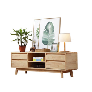 Meuble TV en bois massif de style nordique, meuble de salon minimaliste en bois d'hévéa, console TV de 1,5 à 1,8 mètre - Product Image 4