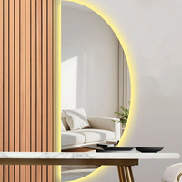 Miroir de salle de bain en gros avec éclairage LED rond à intensité variable et interrupteur tactile, fonctions étanche et anti-buée