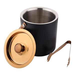 Stainless Steel Copper Double Wall Ice Bucket Barware Set with Tongs <b>Peg</b> Measure Ice Scoop and Cocktail Shaker - Product Image 2