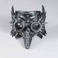 Masque Steampunk en cuir découpé multicolore en forme de bec d'oiseau pour Halloween, bal costumé, cosplay, livraison rapide, masques de fête