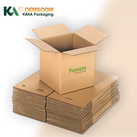 Boîtes d'expédition en carton kraft personnalisées avec logo KAKA, à paroi simple ou double, pour vêtements, chaussures, cadeaux, emballage