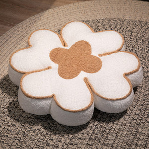 <span class=keywords><strong>Coussin</strong></span> en peluche JY style nordique, motif trèfle à quatre feuilles vert porte-bonheur, avec pétales <span class=keywords><strong>de</strong></span> fleurs <span class=keywords><strong>de</strong></span> cerisier, pour siège, dossier et chaise - Product Image 6