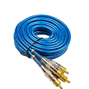 Dual Lotus RCA <b>cable</b> with gold-plated plugs for Car amplifiers Subwoofers Audio Systems in TVs and Cars - Product Image 4