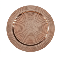 Assiette de Présentation Luxe 33CM/13inch en Aluminium Poli Or Rose Écologique – Vente en Gros, Offre Spéciale, Assiettes Biodégradables