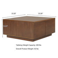 Table basse pliante en bois de noyer de style moderne et luxueux Kainice avec 4 tiroirs de rangement pour le salon