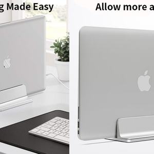 Support vertical pour ordinateur portable en aluminium, support de bureau avec taille de station d'accueil réglable, compatible avec tous les ordinateurs portables Surface/Dell/Gaming - Product Image 4