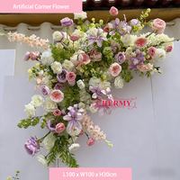 CM-TW006 Arrangement Floral de Fond Artificiel en Soie Rose et Violet pour Mariage et Fêtes
