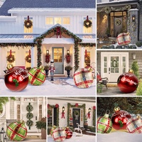 60cm Décor De Noël Décoration De Noël Ballons Impression Extérieure PVC Atmosphère De Vacances Artisanat Jouet Gonflable Boule
