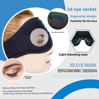 Masque de sommeil sans fil avec écouteurs 3D intégrés, masque oculaire bloquant la lumière, massage par bruit blanc, lavable