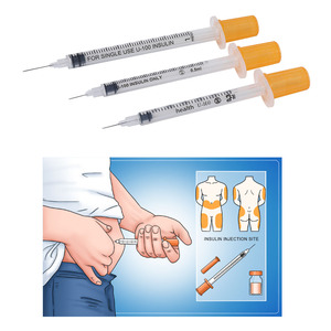 <span class=keywords><strong>Jeringa</strong></span> de Insulina Desechable de 0.3ml, 0.5ml y 1ml con Cabeza Naranja y Aguja para Diabéticos - Product Image 5