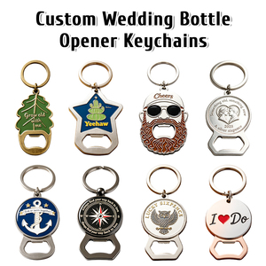 Décapsuleurs de bouteilles personnalisés pour mariage, porte-clés <span class=keywords><strong>en</strong></span> métal, breloques, souvenirs, cadeaux pour invités, outils de bar de marque, articles promotionnels, équipe bien formée - Product Image 1