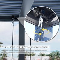 Pergola à lames orientables 10'x 10' en aluminium noir avec toit rigide pour patio