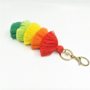 Porte-clés en peluche en forme de boule en alliage souple en gros, <span class=keywords><strong>pompon</strong></span> en coton pour sacs à main, sacs à dos, matériau en plastique et métal durable - Product Image 3