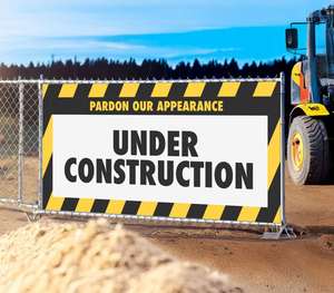 HD Print Portable Waterproof Vinyl <b>Banner</b> with UV-resistant Durable Finish Easy Install for Construction Safety Warning Signage - Product Image 4
