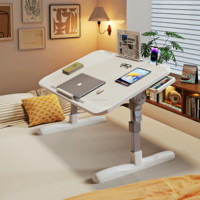 Table pliante pour ordinateur portable, réglable multi-angles, en aluminium et MDF, portable, pour la maison, le bureau ou le lit