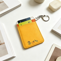 Dompet Kartu Tipis Pria Wanita Minimalis Dompet Saku Depan Elastis Tempat Kartu Kredit Anti RFID Motif Bunga