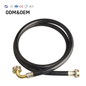 Manguera de Entrada para Lavadora de Goma Negra Sólida Flexible con Conector de Codo Hembra de 90 Grados, Suministro de Fábrica - Product Image 1