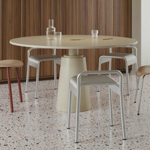 Tabouret de bar en tuyau industriel avec siège en bambou naturel, tabouret sans dossier en métal de style vintage pour restaurant, bar, café, salon de thé - Product Image 2