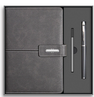 Ensemble cadeau d'affaires de luxe en cuir personnalisé avec logo imprimé en sérigraphie, écologique, multifonctionnel, comprenant un carnet, un stylo et un agenda