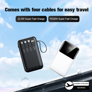 Banques d'alimentation d'usine 22.5W Charge rapide Charge rapide Mini Powerbank 10000mAh avec 4 câbles intégrés - Product Image 6