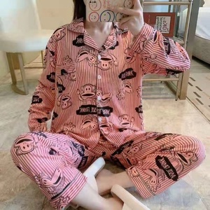 Günstige Piyamas Damen Turn-Down Kragen Nachtwäsche Dünne Milch Seide Cartoons Wohnzimmer Lounge wear Korean Cute Hot Sale Home Wear - Product Image 4