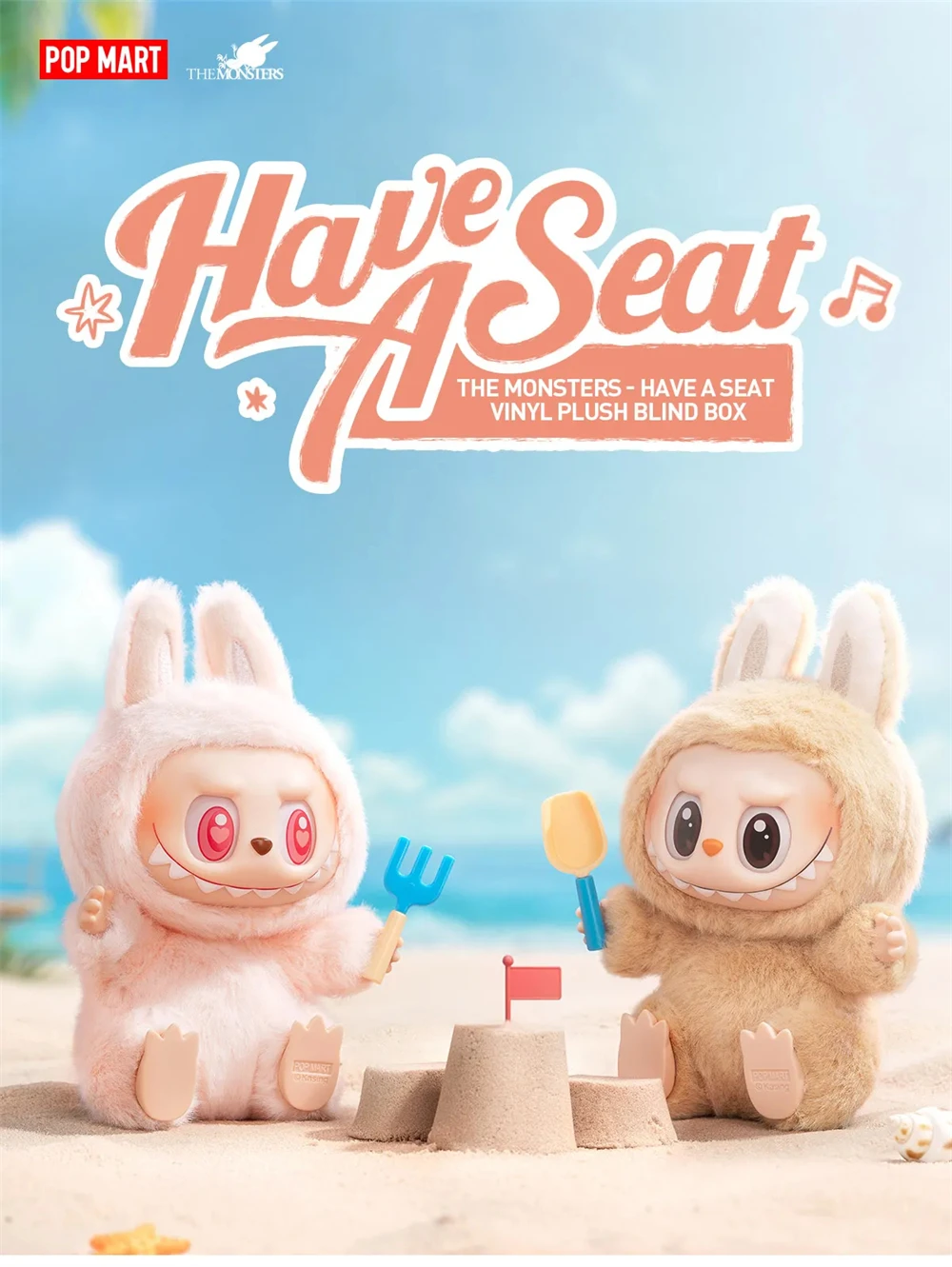 POPMARTLABUBU have a seatぬいぐるみ　DUODUO Confirmed Design Duoduo Doll Original Popmart the Monsters