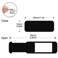 Cache-caméra coulissant de confidentialité en gros pour téléphone, ordinateur portable, PC – Autocollant noir pour objectif de caméra, facile à installer, bloqueur