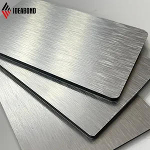 优质4x8英尺PVDF单面拉丝银ACP铝复合板