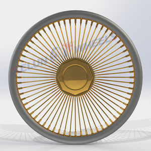 Volante de Alambre Flotante de 64 Radios con Logotipo Personalizado en Oro/Cromo, Volante Cromado - Product Image 1