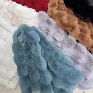 Новинка, роскошная пушистая плюшевая 3D ткань из искусственного меха кролика для одежды, одеяло - Product Image 5