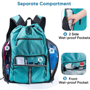 <span class=keywords><strong>Bolsa</strong></span> de <span class=keywords><strong>Piscina</strong></span> Personalizada con Cordón y Compartimento para Zapatos, para Artículos de Aseo, Toallas, Gimnasio, Viajes, Mochila de Playa <span class=keywords><strong>Grande</strong></span>, Impermeable y Resistente a la Arena - Product Image 4