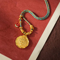 Collier pendentif rond en or rouge pour femme TANGPEI, en alliage de cuivre, bijoux de mode