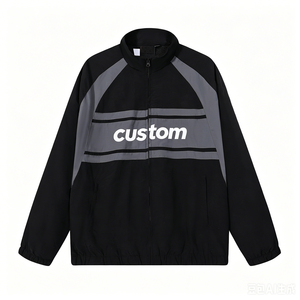 Fabricant de coupe-vent de course personnalisés, Veste de survêtement en nylon OEM en gros, Coupe-vent personnalisé avec logo, Veste de course color block en gros - Product Image 1