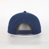 Casquette de baseball unisexe personnalisée à 5 panneaux, imperméable, avec logo découpé au laser, patch brodé à la main, tissu polyester/coton, chapeau de golf