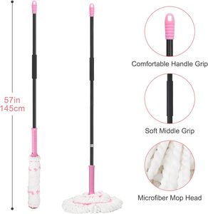 Hot Selling 2 in 1 Dehydrated <b>Mop</b> Extendable Handheld Long Microfiber Floor <b>Mop</b> Wet <b>Dry</b> Cleaning <b>Mop</b> for Home - Product Image 4