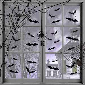 Decorazione di <span class=keywords><strong>Halloween</strong></span>, Pipistrello 3D <span class=keywords><strong>in</strong></span> PVC Nero, Decorazione Fai-<span class=keywords><strong>da</strong></span>-Te <span class=keywords><strong>per</strong></span> Feste di <span class=keywords><strong>Halloween</strong></span>, Accessori Spaventosi <span class=keywords><strong>per</strong></span> Bar e Stanze, Adesivo Murale - Product Image 5