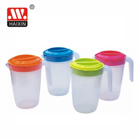 2L 2000ml 67oz Pitcher Plastik Warna-warni untuk Bir, Teh Susu, Minuman Dingin/Panas, Botol Minum PP, Wadah Jus dengan Tutup dan Pegangan, Teko Air