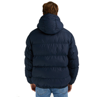Keine Marke Wasserdichte geste ppte Kapuze Unisex Herren 100% Nylon Custom Logo Blank Plain Dyed American Tall Winter Navy Puffer Jacke