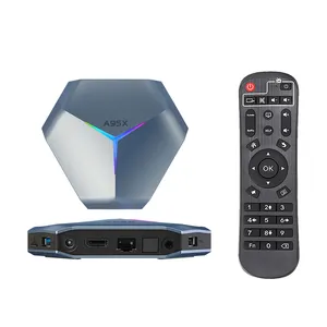 Android 11 tv box Amlogic S905X4 forma scudo grigio blu tecnologia HD 4K android tv box 8gb ram