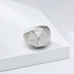 Geometric Design <b>Titanium</b> Steel <b>Ring</b> Steel Gold Unisex Fashion Jewelry Gift - Product Image 3