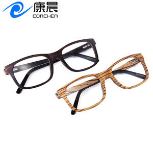 Montures de lunettes optiques en bois Conchen, monture carrée complète, protection anti-lumière bleue, unisexe, verres en résine, fabriqué à Wenzhou - Product Image 1