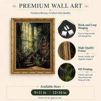 Art mural encadré doré vintage Dark Academia, toile imprimée style gothique victorien fantastique pour bibliothèque, décoration murale pour chambre à coucher, OEM ODM