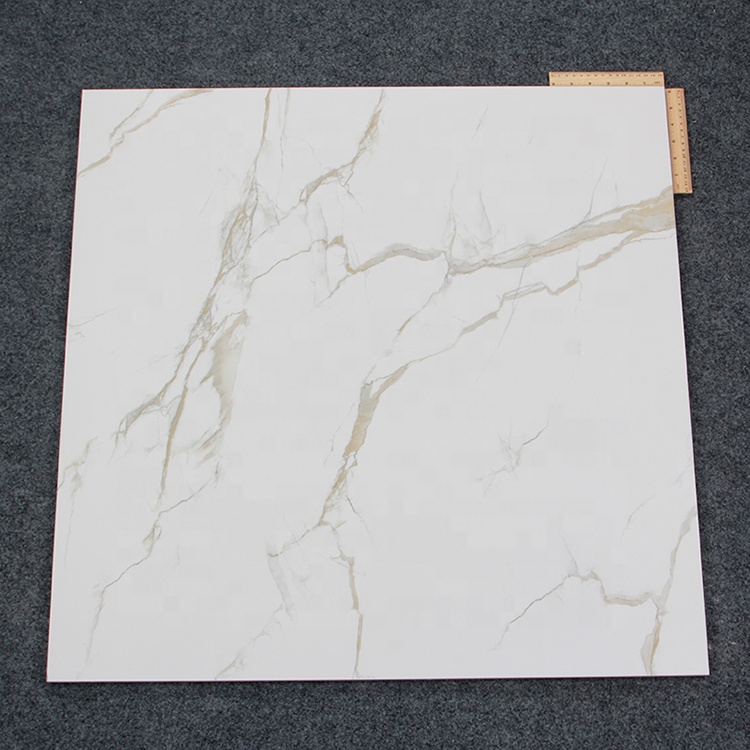 Venta caliente 60x60 porcelanto azulejo de cerámica brillante Para piso estándar de mármol blanco azulejos de porcelana