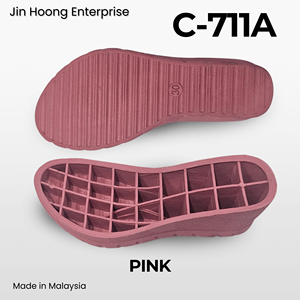 Jin Hoong Kid's Lightweight Durable Anti-Slip PVC C-711A <b>Wedges</b> Pink Outsole Water-Resistant 50mm Thickness - Product Image 2