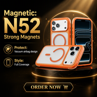 Nouvelle coque de téléphone portable magnétique antichoc en caoutchouc translucide mat avec aimants puissants N52 pour iPhone 18 17 16 Pro Max