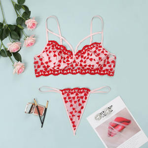 ملابس داخلية مثيرة مطرزة مقاس كبير ملابس جنسية نسائية مثيرة حمالة صدر شفافة ولباس داخلي دانتيل رفيع للغاية - Product Image 5