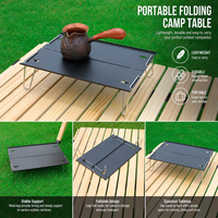 Mesa Plegable Portátil Rectangular de Aleación de Aluminio para Exteriores, Mini Mesa de Comedor/Té para Camping, Muebles de Exterior