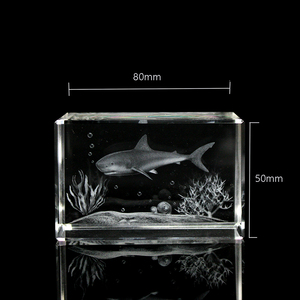 Cube <span class=keywords><strong>Original</strong></span> en verre, en forme de requin, gravée au Laser 3D, Souvenirs d'animaux, <span class=keywords><strong>cadeau</strong></span> - Product Image 2
