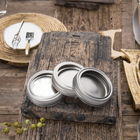 Pot à bougie en métal vintage noir mat avec couvercle à vis, type Mason, à ouverture standard, non rechargeable, qualité alimentaire